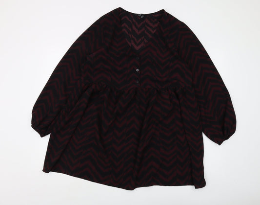 Womens UK Size 12 New Look Black Tunic Blouse