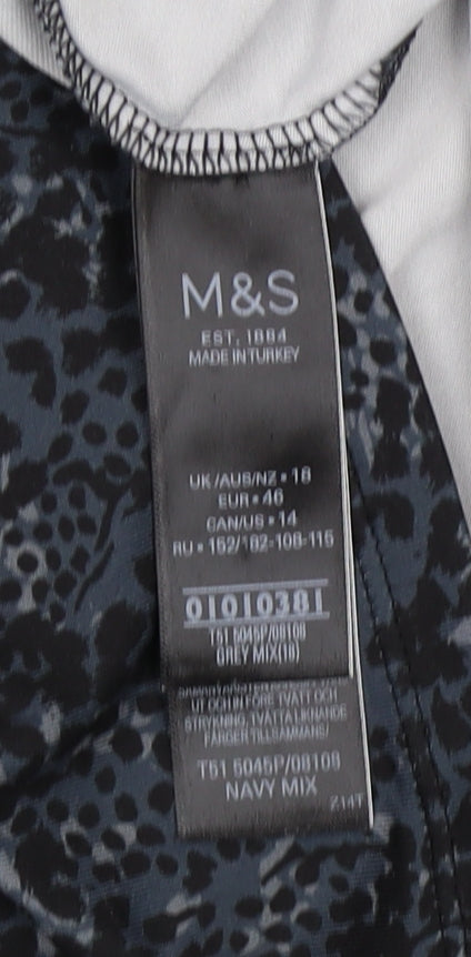 Marks and Spencer Women's Grey Animal Print T-Shirt Size 18