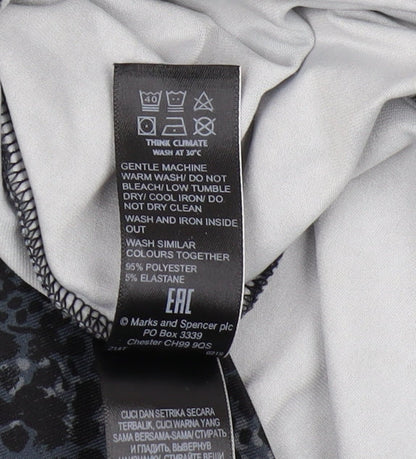 Marks and Spencer Women's Grey Animal Print T-Shirt Size 18