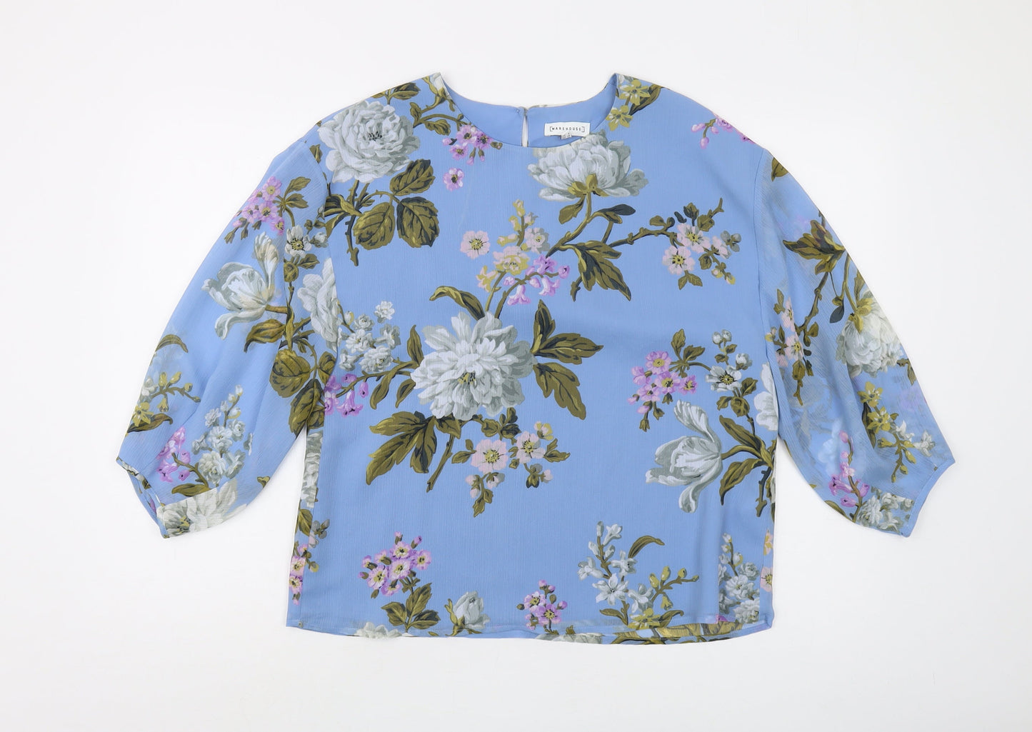 Womens UK Size 6 Warehouse Blue Basic Blouse