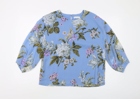 Womens UK Size 6 Warehouse Blue Basic Blouse