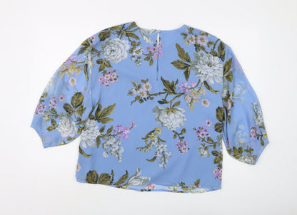 Womens UK Size 6 Warehouse Blue Basic Blouse