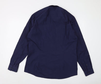 Burton Menswear London Men's Slim Fit Blue Shirt