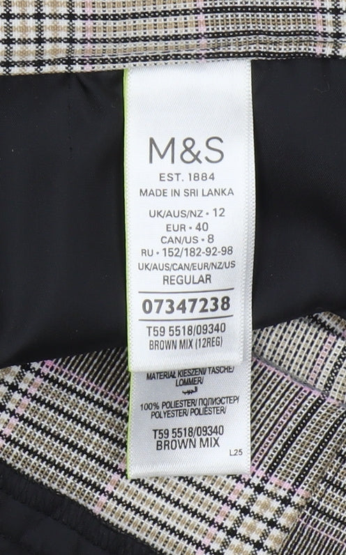 Womens UK Size 12 Marks and Spencer Regular Fit Chino Brown Trousers