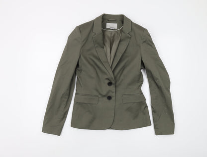 H&M Women's Green Suit Jacket Size 10 Regular Fit