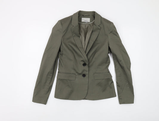 H&M Women's Green Suit Jacket Size 10 Regular Fit