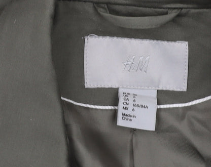 H&M Women's Green Suit Jacket Size 10 Regular Fit