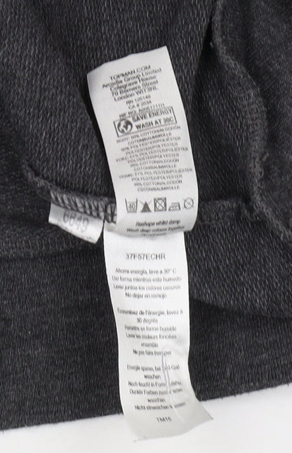 Topman Men's Grey 2XL Geometric Pullover Sweatshirt