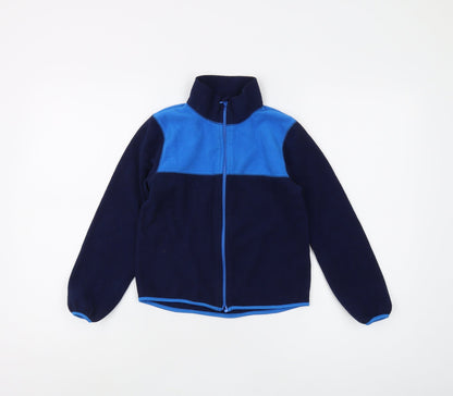 H&M Boys Blue Colourblock Full Zip Fleece Sweatshirt 7-8Y