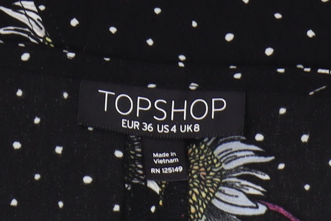 Womens UK Size 8 Topshop Black Camisole Camisole
