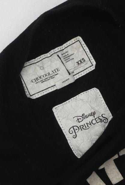 Disney Princess Ariel Girls Black T-Shirt XXS Chocolate