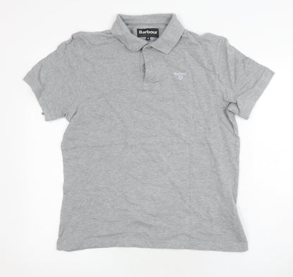 Barbour Men's Grey Polo Size Medium