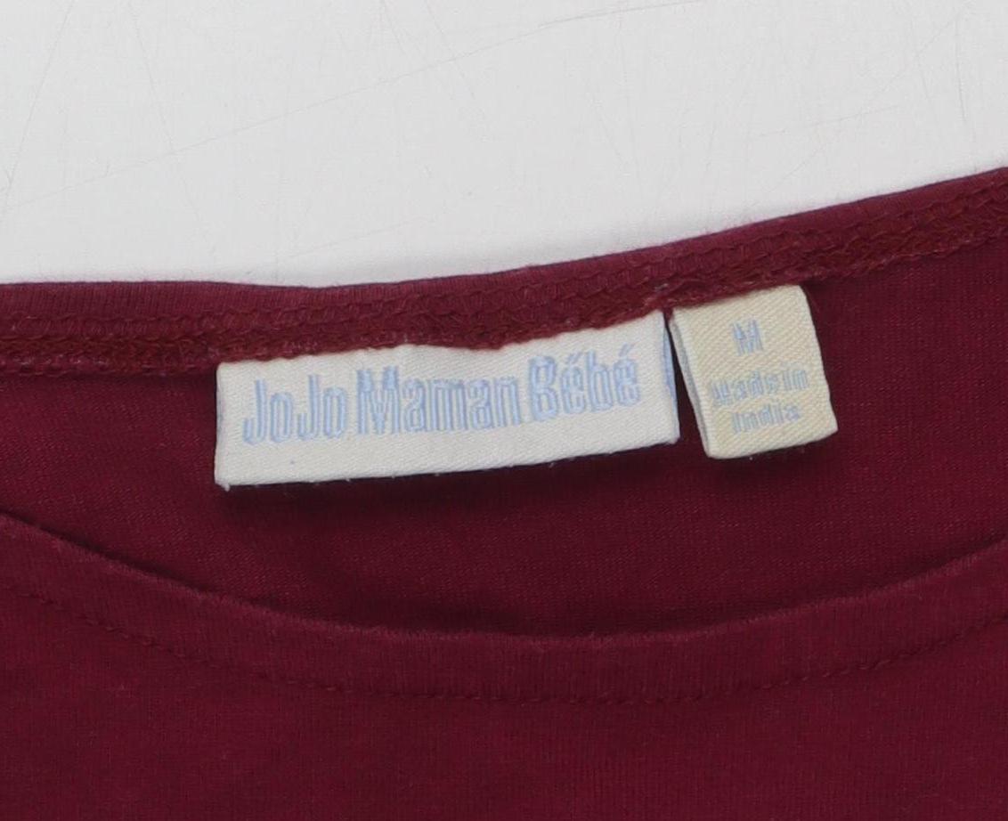 Womens UK Size 12 JoJo Maman Bébé Red Basic T-Shirt