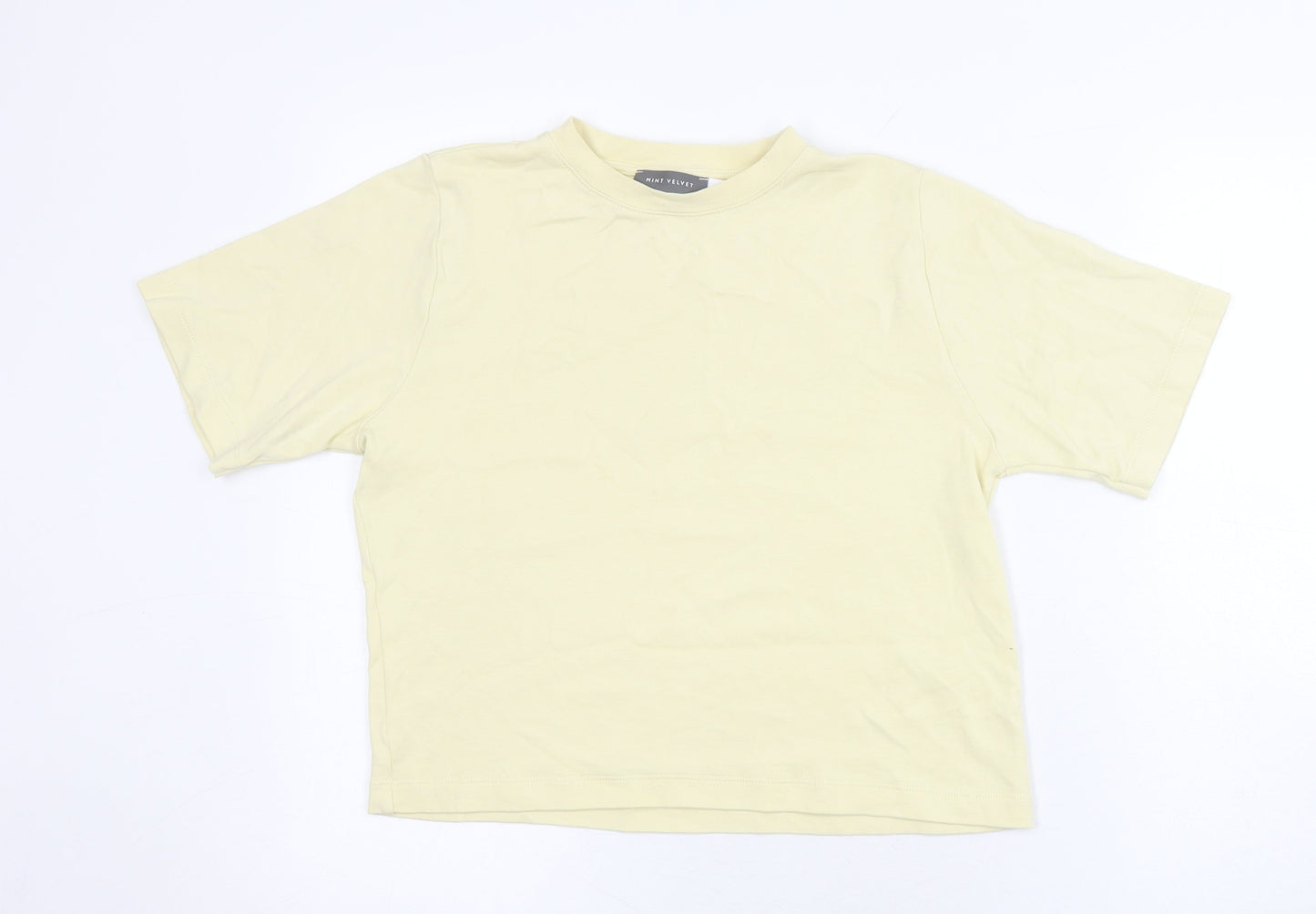 Womens UK Size XS Mint Velvet Beige Basic T-Shirt