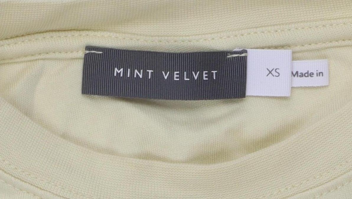 Womens UK Size XS Mint Velvet Beige Basic T-Shirt
