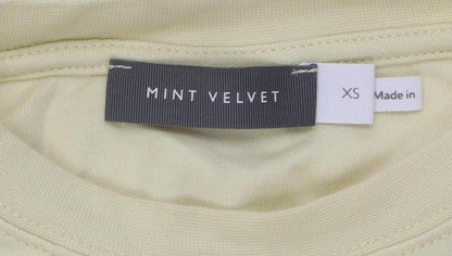 Womens UK Size XS Mint Velvet Beige Basic T-Shirt