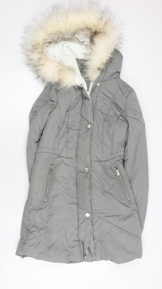 Lipsy Women's Grey Puffer Coat Size 8