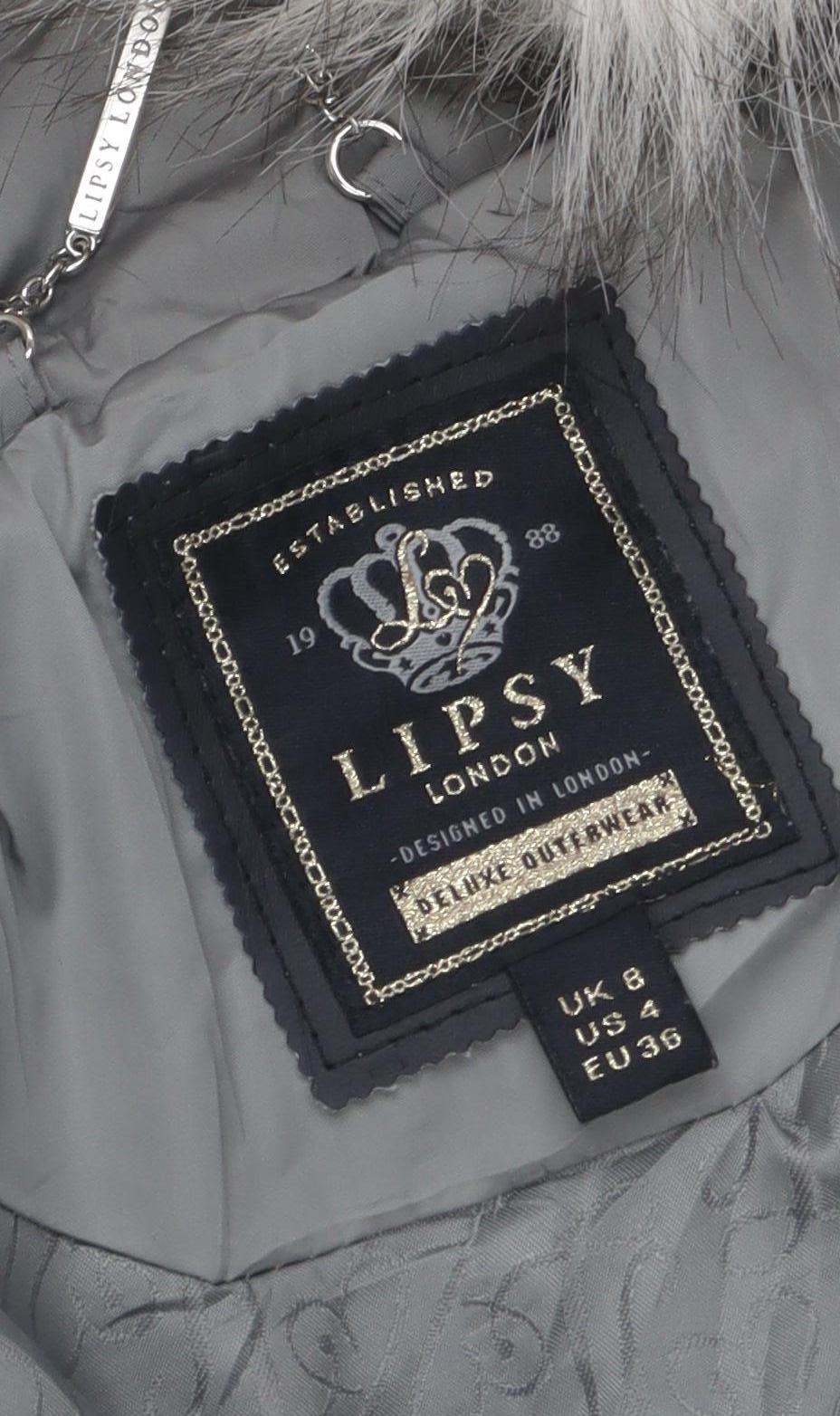 Lipsy Women's Grey Puffer Coat Size 8