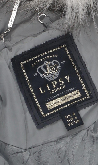 Lipsy Women's Grey Puffer Coat Size 8