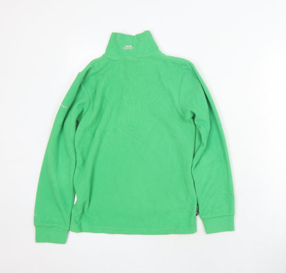 Trespass Boys Green Fleece Pullover, Long Sleeve, Size 9-10
