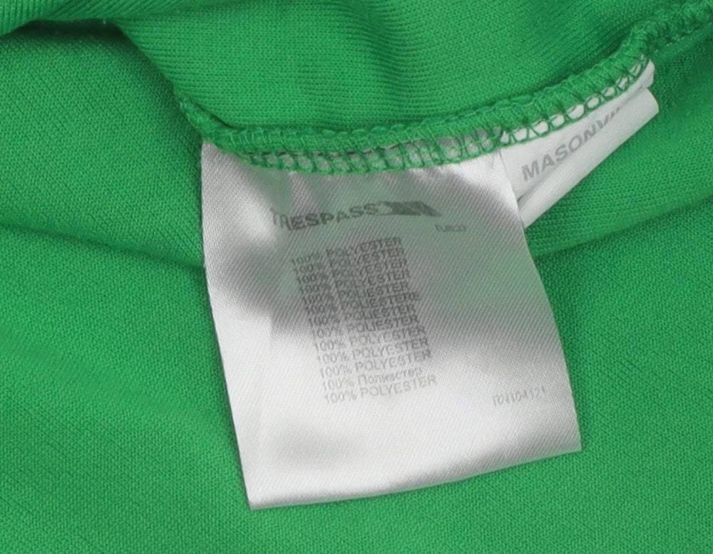 Trespass Boys Green Fleece Pullover, Long Sleeve, Size 9-10