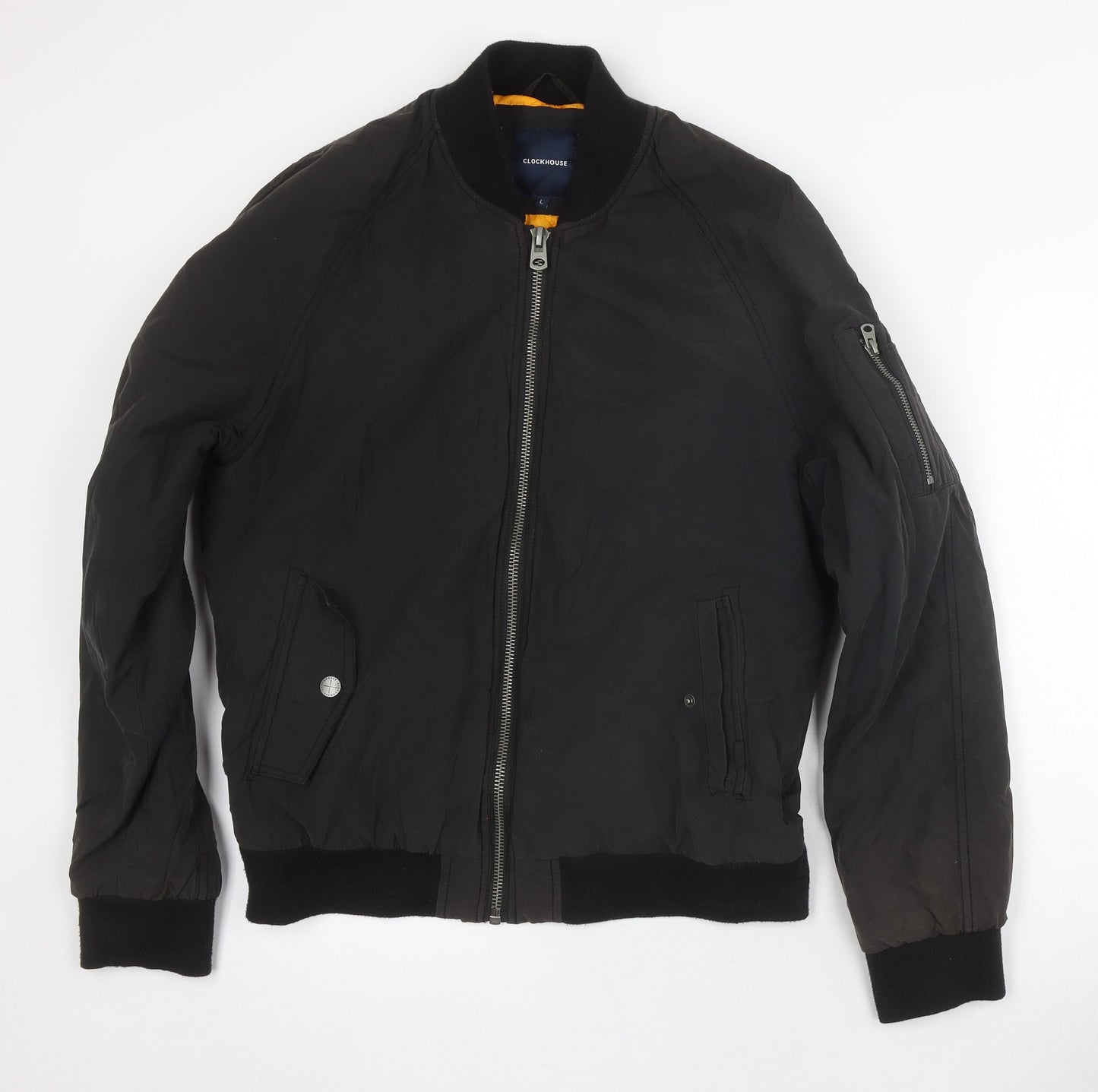 Mens UK Size L Clockhouse Black Bomber Jacket