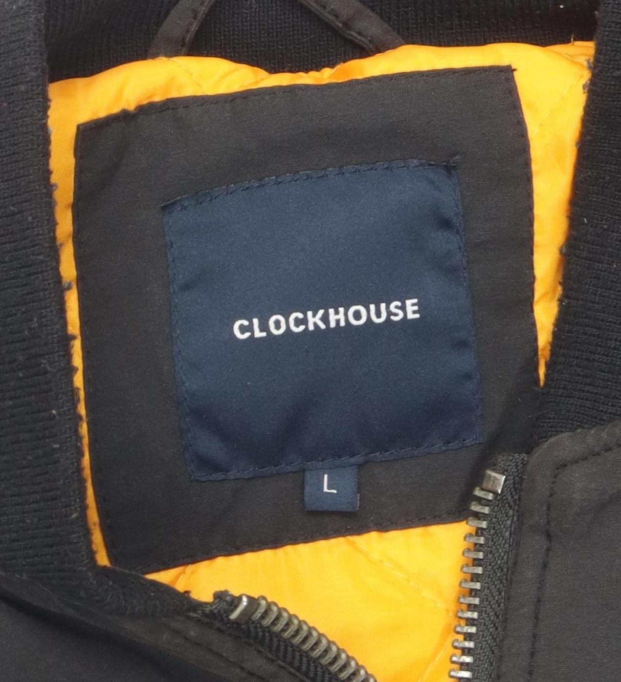 Mens UK Size L Clockhouse Black Bomber Jacket