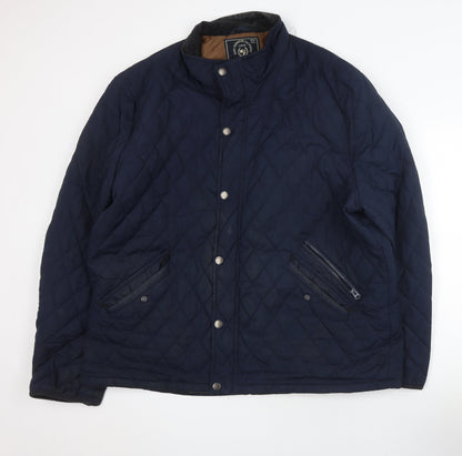 Matalan Unisex Blue Quilted Jacket XL Full Zip Casual