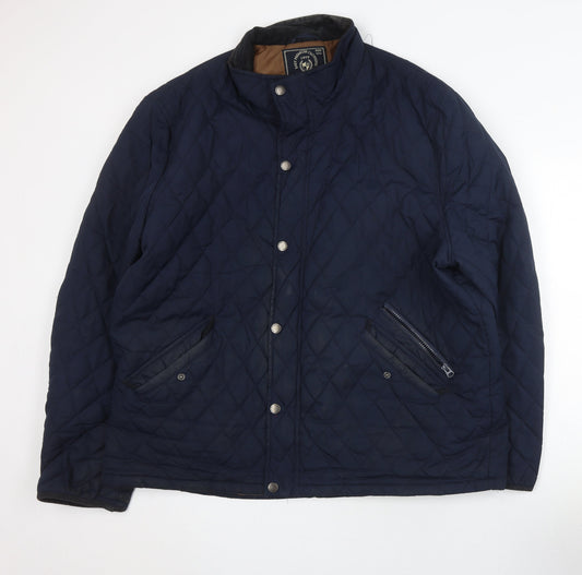 Matalan Unisex Blue Quilted Jacket XL Full Zip Casual