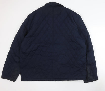 Matalan Unisex Blue Quilted Jacket XL Full Zip Casual