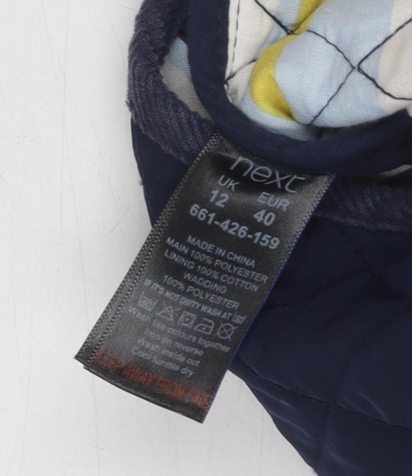 Womens UK Size 12 NEXT Blue Quilted Coat