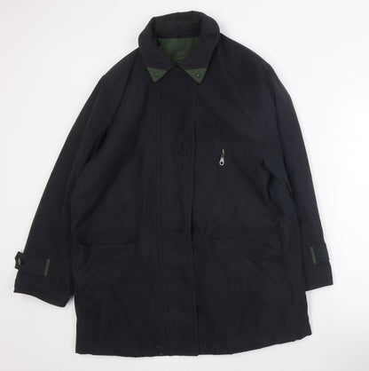Micro Sport Unisex Black Overcoat Size 14 Zip Logo Autumn
