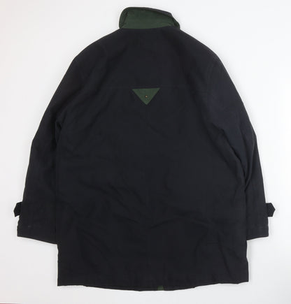 Micro Sport Unisex Black Overcoat Size 14 Zip Logo Autumn