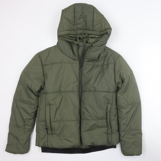 Alex Jones Men's Green Puffer Jacket Size M Hooded Winter