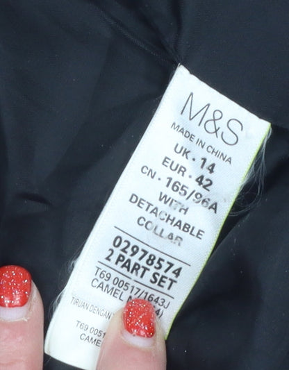 Womens UK Size 14 Marks and Spencer Beige Overcoat
