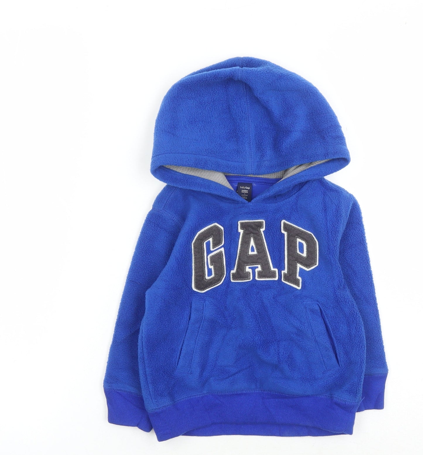 GAP Boys Blue Fleece Pullover Hoodie, 2 Years, Casual