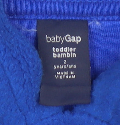 GAP Boys Blue Fleece Pullover Hoodie, 2 Years, Casual