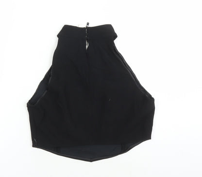 Womens UK Size M Zara Black Cropped Blouse