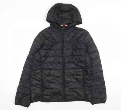 Napapijri Boys Black Puffer Jacket 14 Hooded Casual Wear