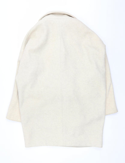 Boohoo Women's Beige Mid-Length Coat, Size 8