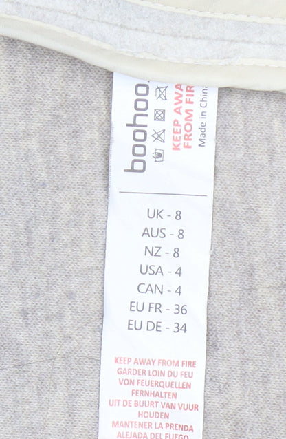 Boohoo Women's Beige Mid-Length Coat, Size 8