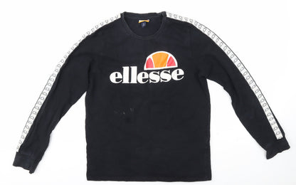 ellesse Boys Black Graphic Long Sleeve T-Shirt 10-11 Years