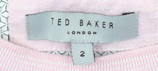 Womens UK Size 2 Ted Baker Pink Basic T-Shirt