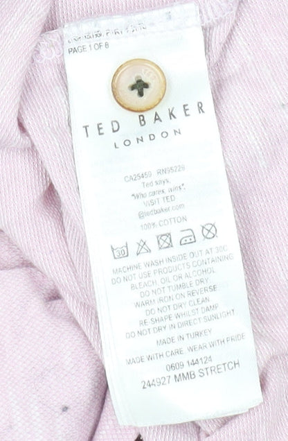 Womens UK Size 2 Ted Baker Pink Basic T-Shirt