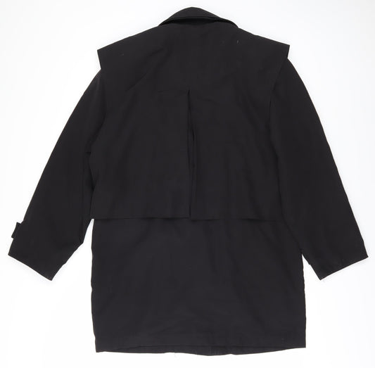 Four Seasons Women's Black Rain Coat M Mid-Length