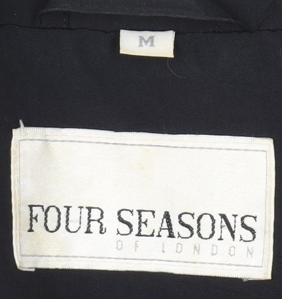 Womens UK Size M Four Seasons Black Rain Coat