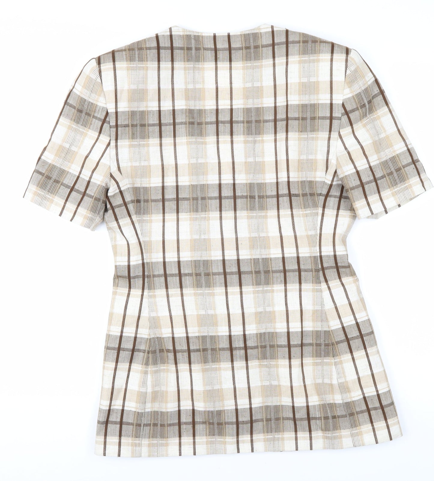 Marks and Spencer Women's Beige Check Blazer Size 10