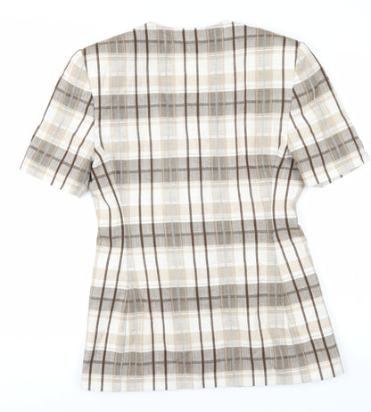 Marks and Spencer Women's Beige Check Blazer Size 10