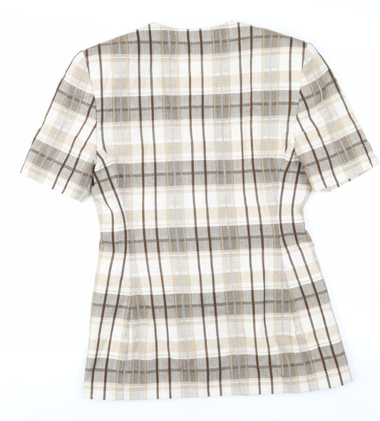 Marks and Spencer Women's Beige Check Blazer Size 10