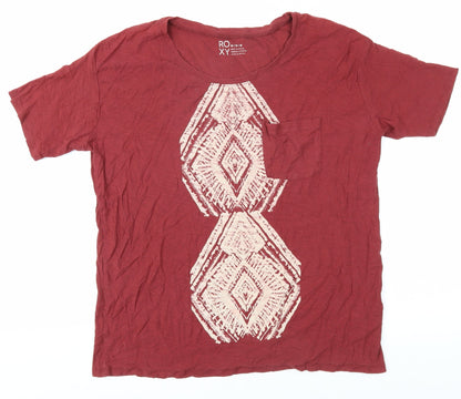 Womens UK Size M ROXY Red Basic T-Shirt